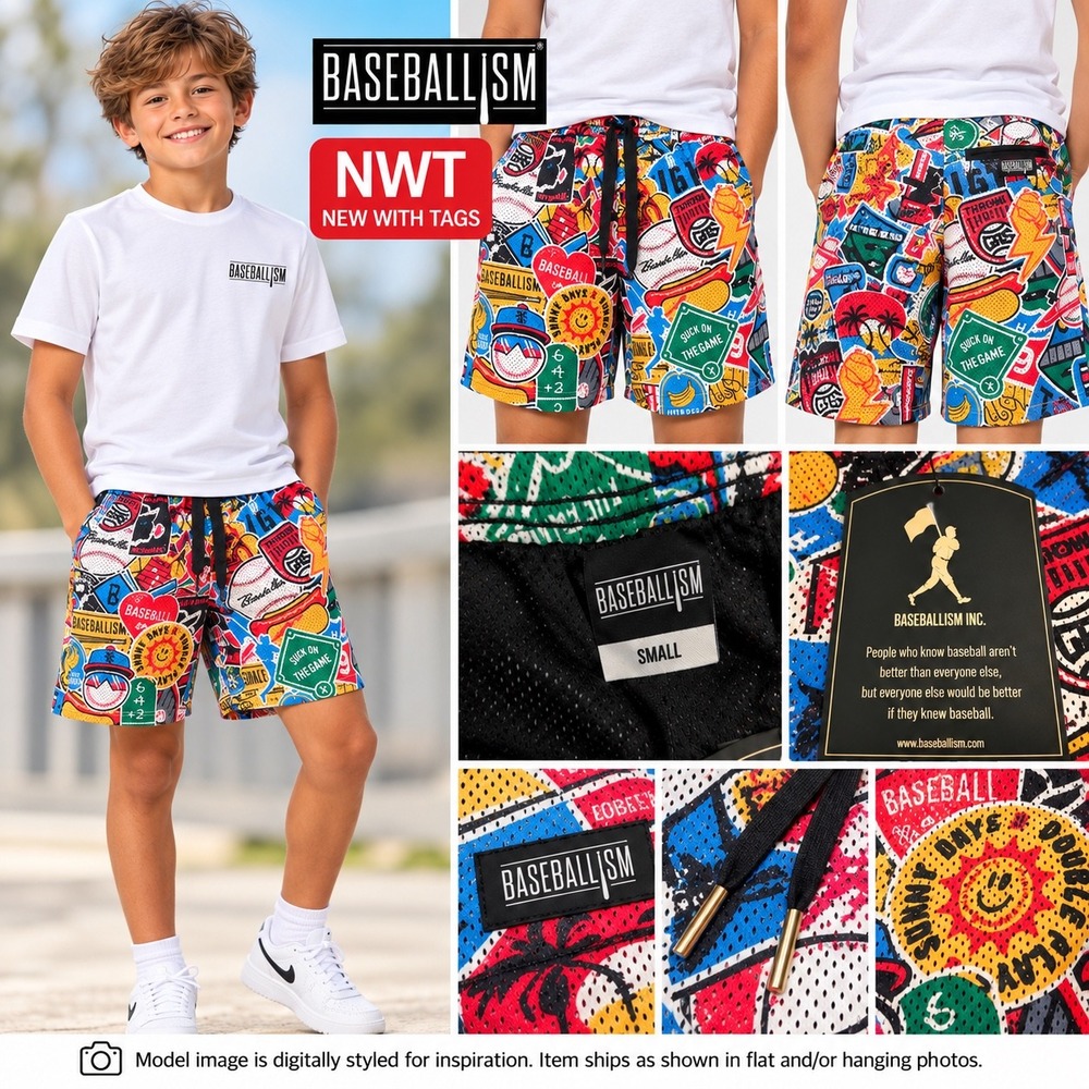 Baseballism Bubbles & Doubles Diamond Air Mesh Shorts NWT Men's Small